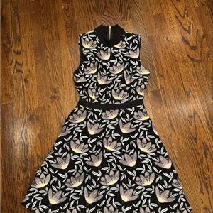 Self-Portrait Black Dress with Floral Trim